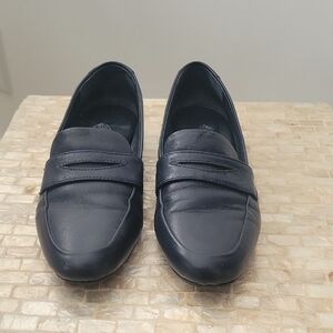ANTONIO MELANI Genuine Leather Navy Blue Loafers